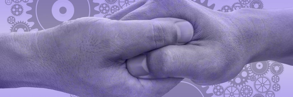 Deux mains symbolisant un contact